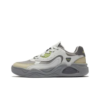 Erke The Clouds Come Wear Resistant Slip Resistant Low Top Skateboard Shoes Men's Medium Gray White Dew Gray