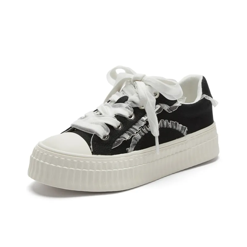 Hotwind Cream Lace Series Low-Top Canvas Shoes Women's-9