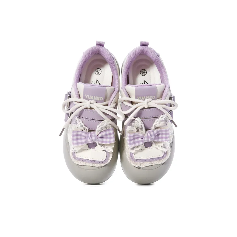 Lovely You Wear-resistant And Lightweight Low-Top Skateboard Shoes Women's Gray Purple-9