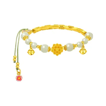 WINY Hetian Jade Bangles Pale Greenish White Jade Women's