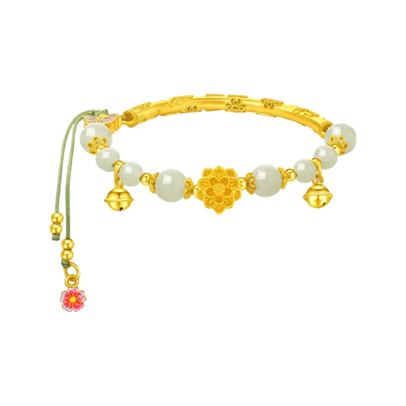 WINY Hetian Jade Bangles Pale Greenish White Jade Women's-0
