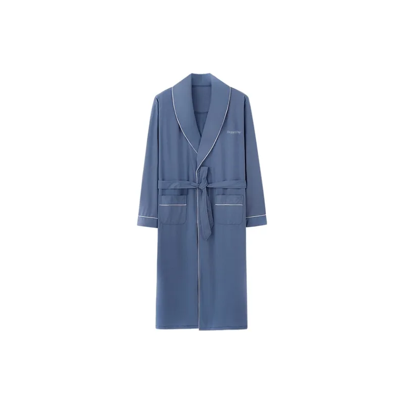 Huggy Kissy Pajama Robe Men's Gray Blue-0