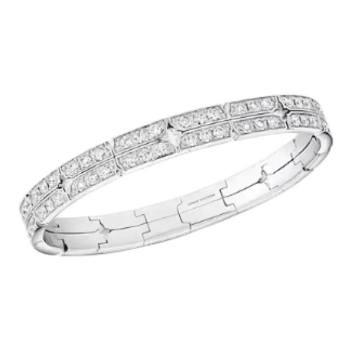 Lv Tumbler Bracelet White Gold And Diamonds-0