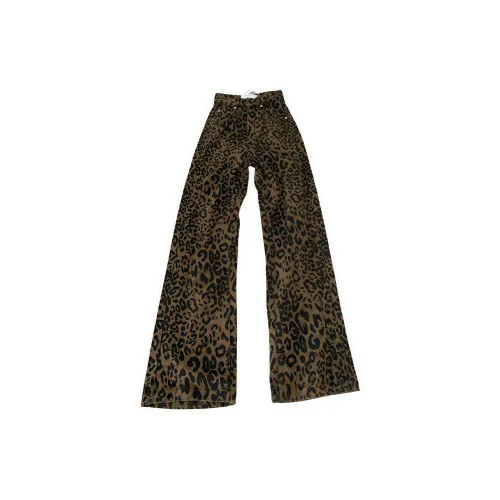 ZYKY Jeans Unisex Brown Leopard Print