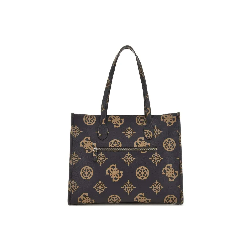 GUESS Polyurethane Tote Bag Shopping Bag Handbag Shoulder Bag Women's Dark Brown-1