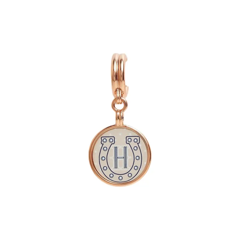 HERMES Enamel Earrings Women's Rose Gold-1