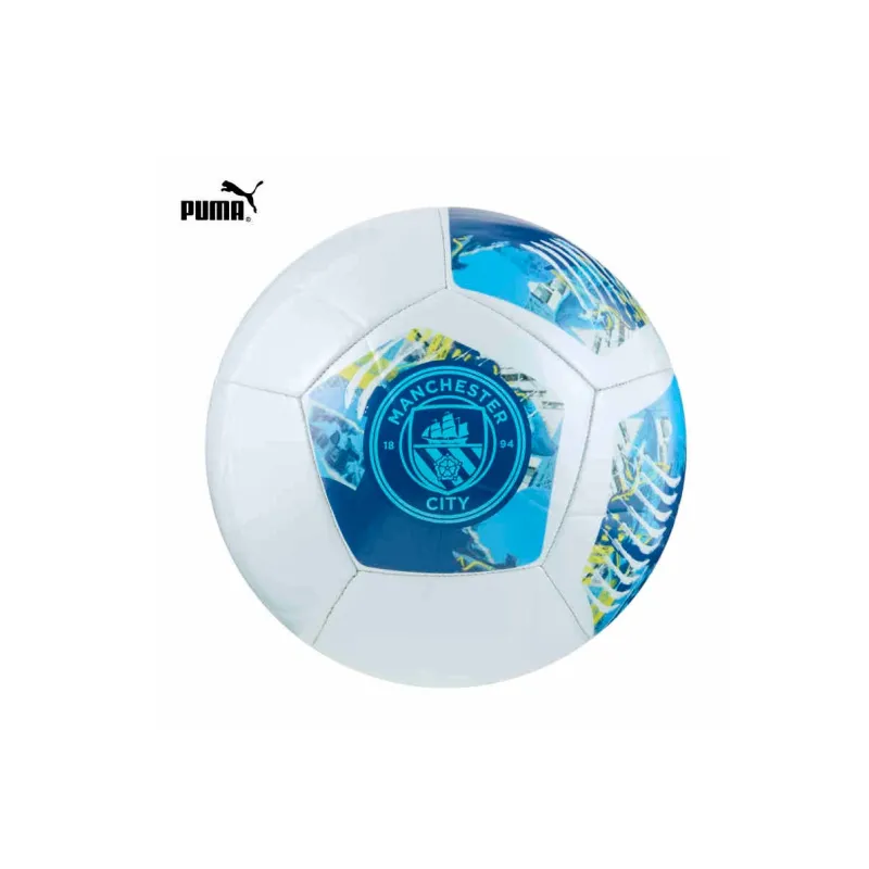 PUMA x MCFC Size 5 Soccer PU Machine Stitched Soccer Ball Unisex White Blue-2
