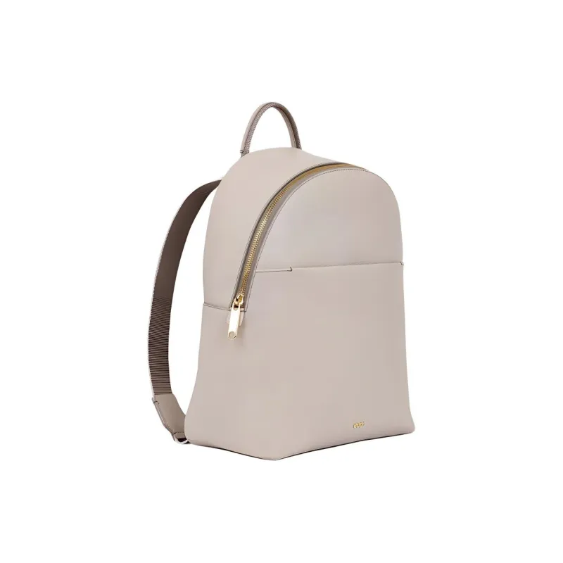 Ecco Cow Leather Backpack Medium Size Women's Taupe-1