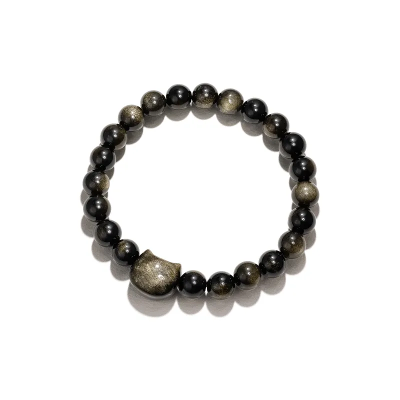 JINGCHENGGOU Obsidian Jade Bracelets Unisex-0