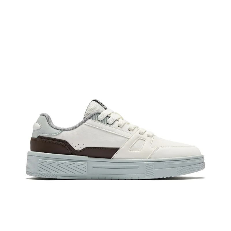 Erke Thousand Points Wear-Resistant Slip-Resistant Low-Top Skateboard Shoes Men's Microcrystal White Dark Rosewood-1