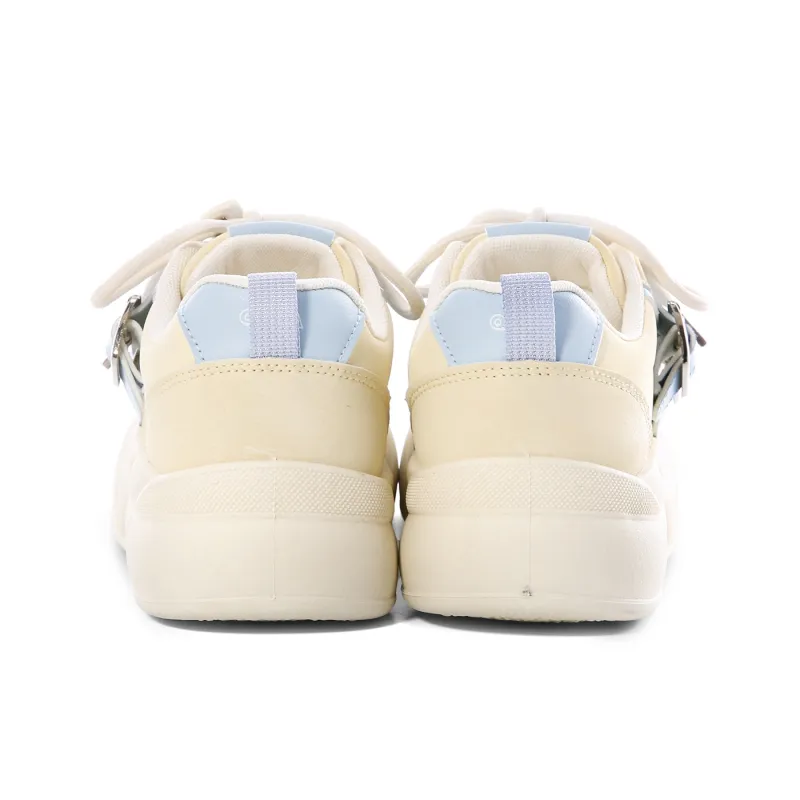 Lovely You Wear-resistant And Lightweight Low-Top Skateboard Shoes Women's Yellow Blue-4