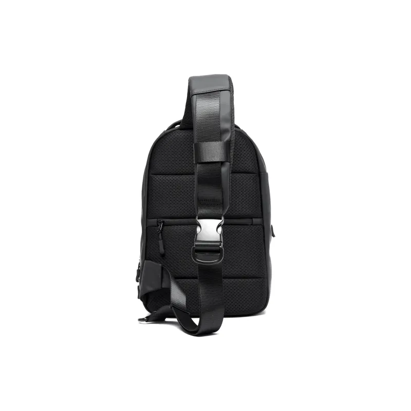 MOYYI PVC Crossbody Bag Men's Black-2