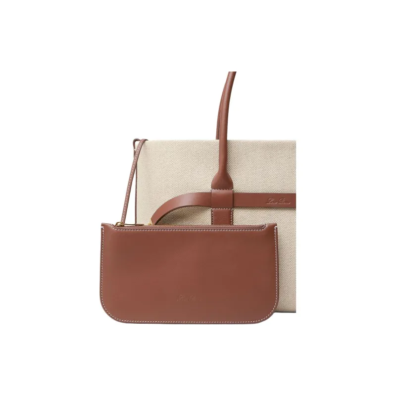 Loro Piana Ghiera Cotton Handbag Trumpets Women's Beige-6