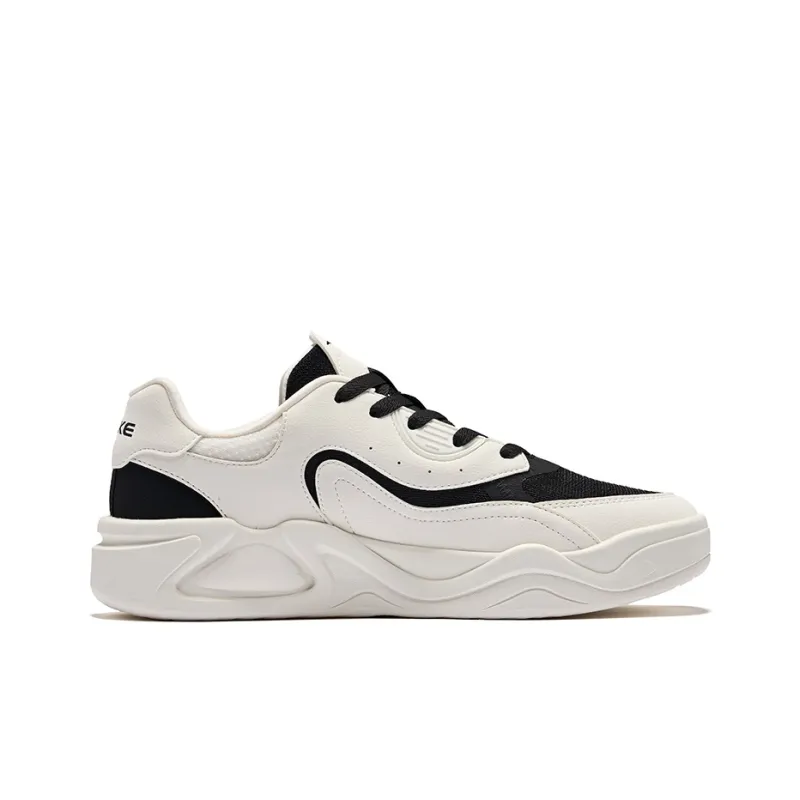 Erke The Clouds Come Wear-Resistant Slip-Resistant Low-Top Skateboard Shoes Men's Microcrystal White/Jet Black-1