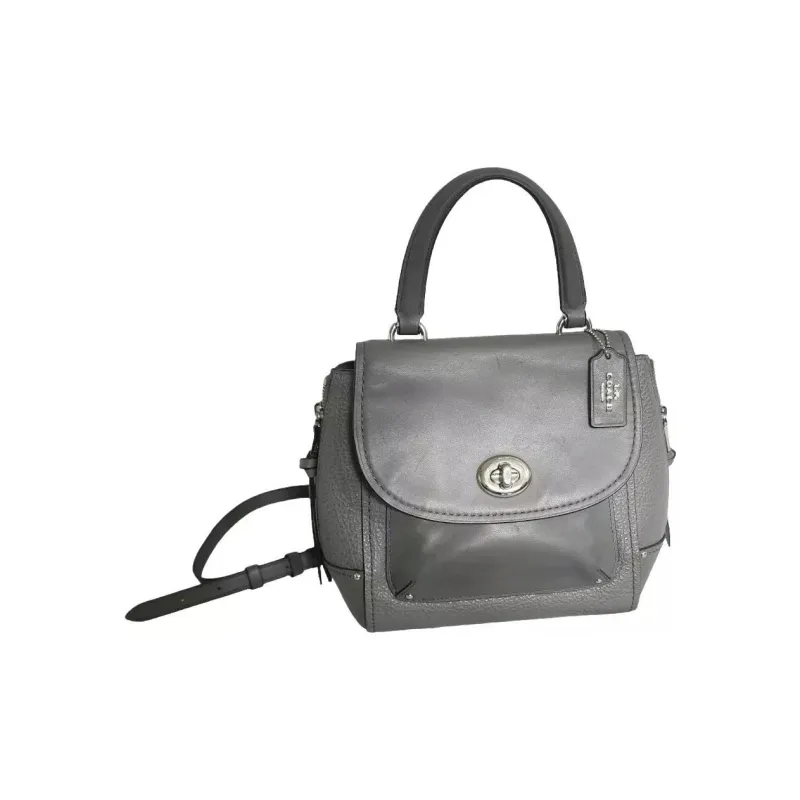 COACH Leather With Suede Backpack Trumpets Women's Silver Gray-1