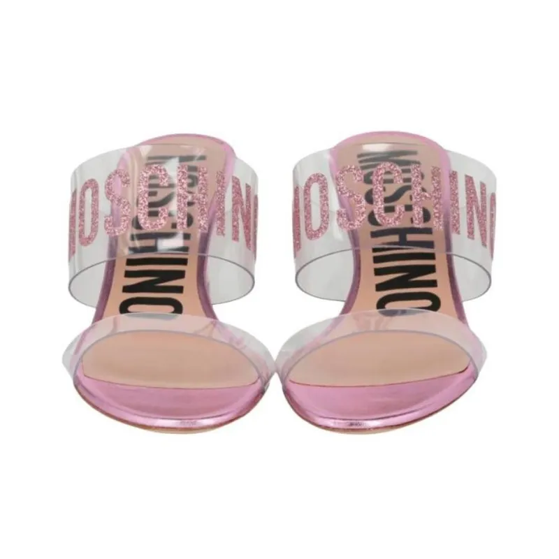 MOSCHINO Slide Slippers 5cm Women's Pink-2