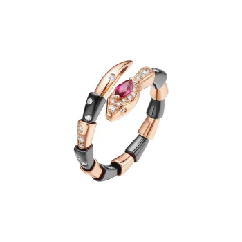 CC KAMEI 18K Gold Diamond Ruby Rings Women's