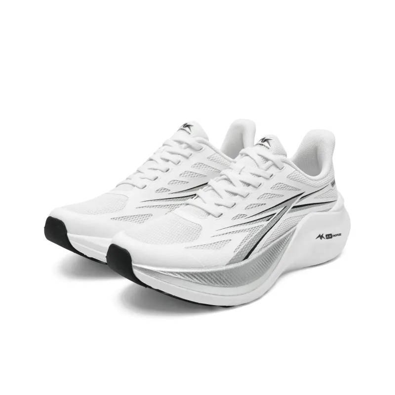 A.KNACKFUSS Carbon Speed 4.0 Pro Cushioning Slip Resistant Breathable Support Low Top Running Shoes Unisex Silver White-1