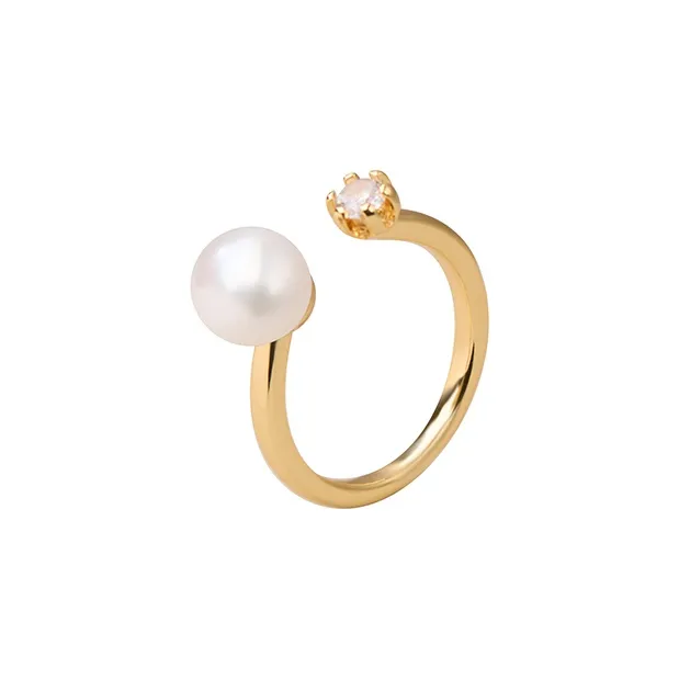 SEATINE Freshwater Pearl Ring Open Ended Women's-0