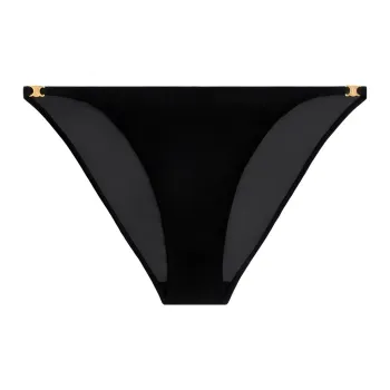 CELINE Triomphe Mulberry Silk Georgette Underwear Underpants Women's 1 Pack Black