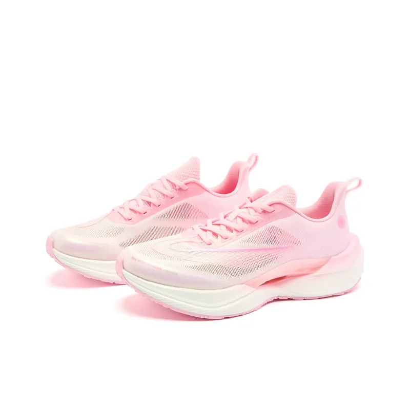 QIAODAN Cushioning Anti Slip And Wear Resistant Low Top Casual Running Shoes Women's Jordan White Cherry Blossom Pink-2