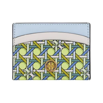 TORY BURCH Cow Leather Card Holder Women's Green & Multicolor