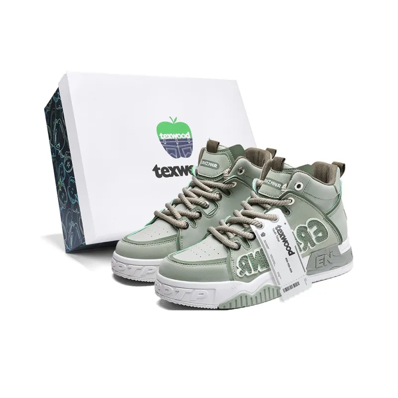 TEXWOOD Coverage Slip-Resistant Cushioning Wear-Resistant Height Increasing High-Top Skateboard Shoes Men's-12