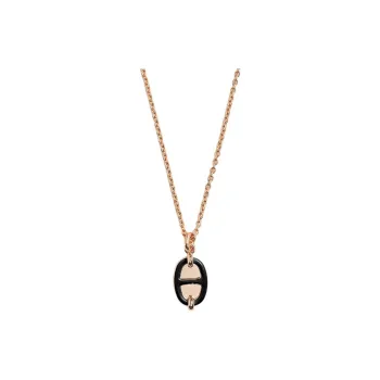 HERMES Metal Necklaces Women's Black