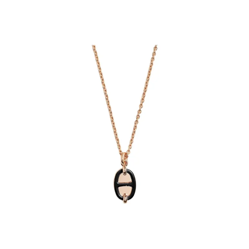HERMES Metal Necklaces Women's Black-0