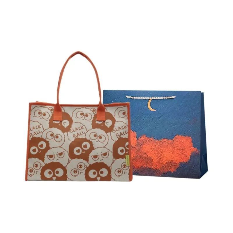 Elsvet Fabric Tote Handbag, Shoulder Bag Women's Black/Orange Red/Coffee-4