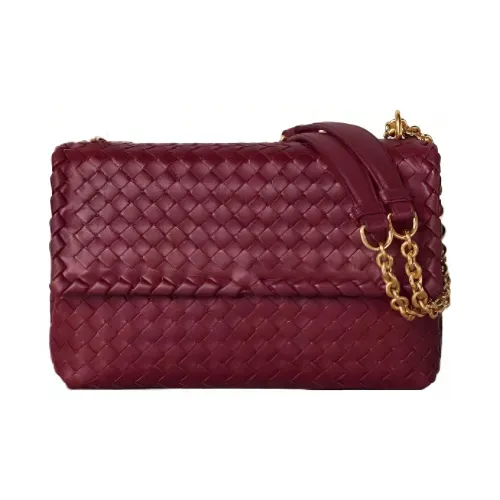 Bottega Veneta Intrecciato Sheepskin Crossbody Bag Shoulder Bag Women's Burgundy