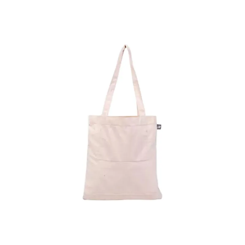 New Balance Polyester Canvas Tote Bag, Shopping Bag, Shoulder Bag Unisex Beige & Plum Blossom-1