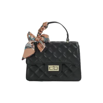 Yalu PU Handbag Regular Women's Black/Ecru