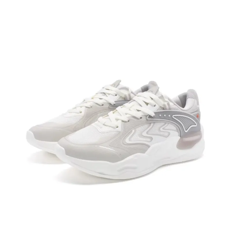 XTEP Yuan Qi Breathable And Wear-resistant Low-Top Casual Shoes Women's White Gray-3