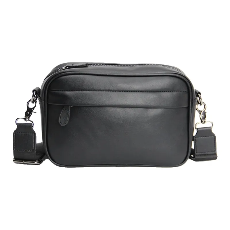 Old Man's Head Synthetic Leather Crossbody Bags Men's Black/Black Checkerboard/Black Pattern-0