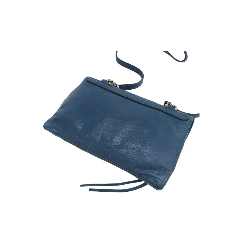 Balenciaga Cow Leather Shoulder Bag Crossbody Bag Women's Blue-2