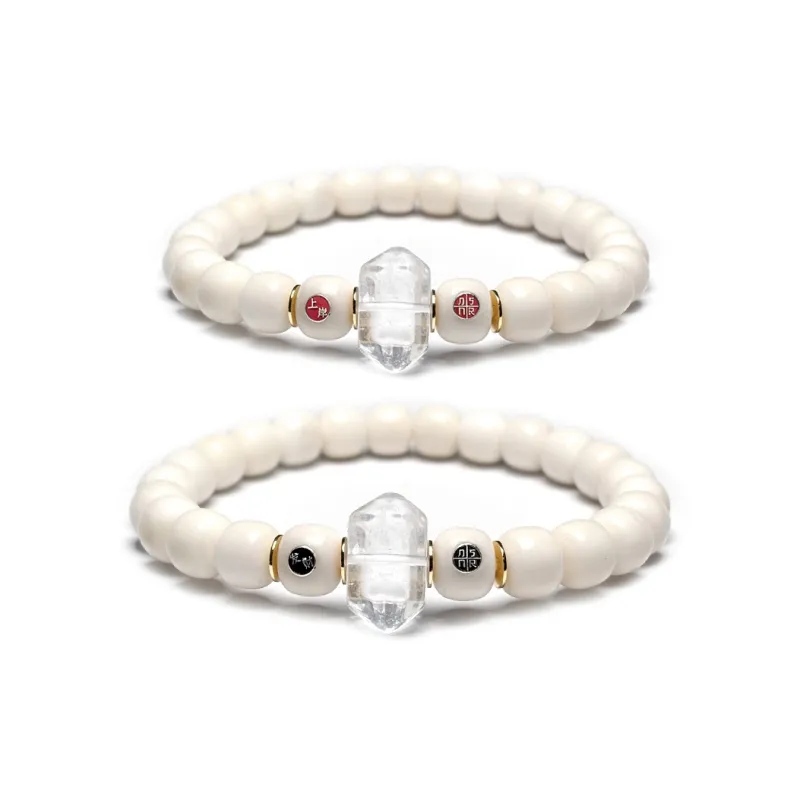 MOUNTAINS AND MANS White Jade Bodhi Bracelets Unisex-8
