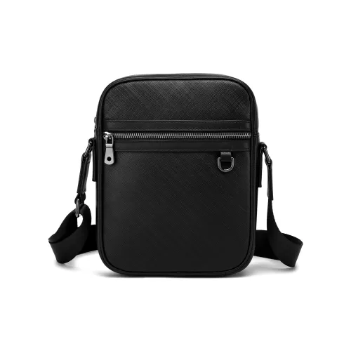 FAIRWHALE Cow Leather Shoulder Bag Crossbody Bag Regular Unisex Black