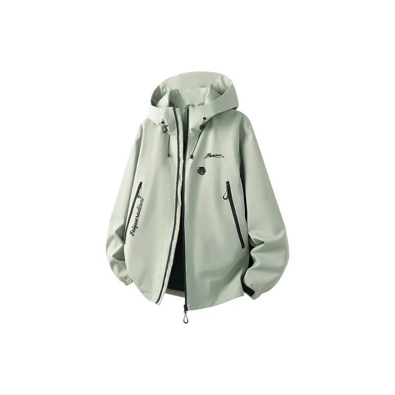 Feiyue Water-Resistant Windproof Warm Cold-Resistant Windbreaker Jacket Unisex Black-4