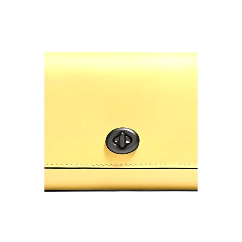 COACH Envelope Leather Clutch Envelope Bag Wallet Women's Sunflower Yellow-1