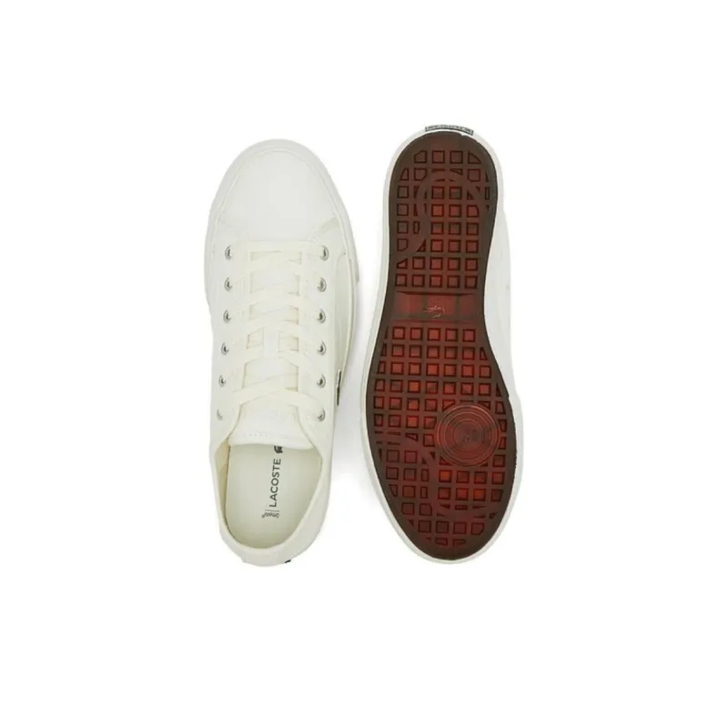 LACOSTE Low Top Canvas Shoes Men's Ecru-4
