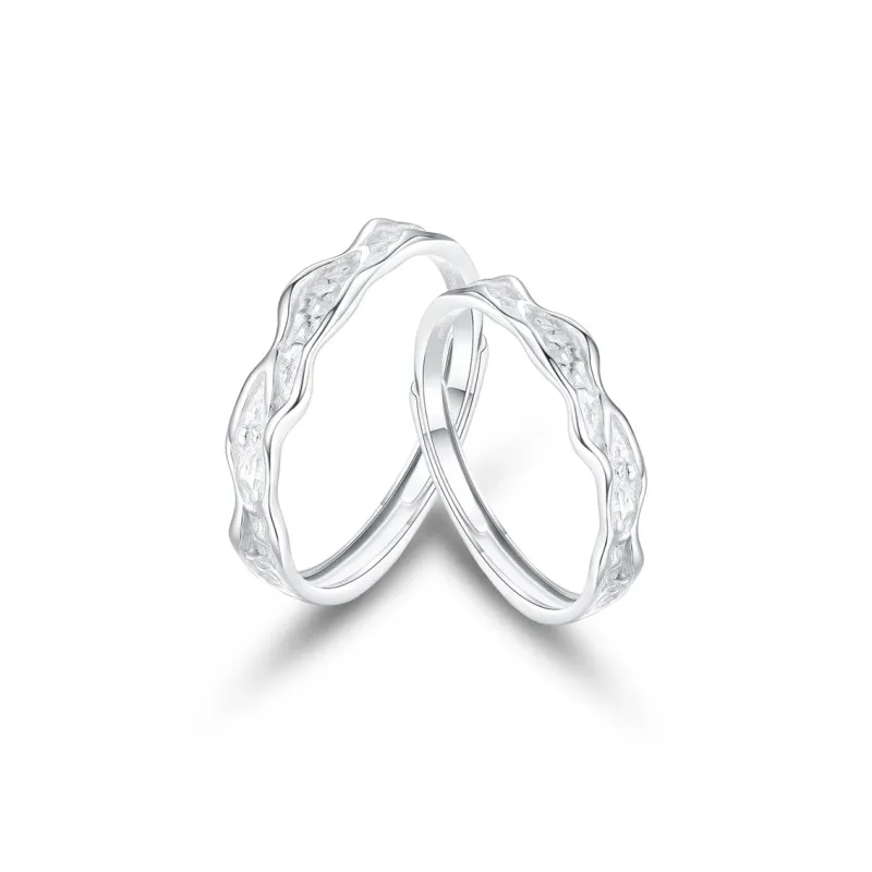 BAX Adjustable Love Confession S999 Fine Silver Couple Rings Ring Unisex-0