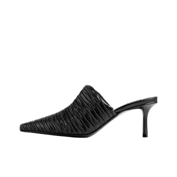 Jimmy Choo Closed Toe Slippers 6.5cm Women's Black