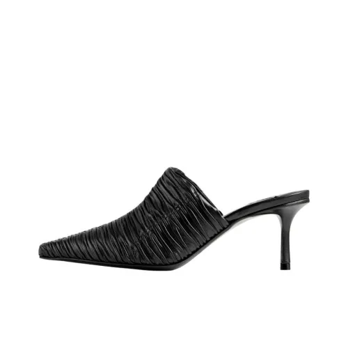 black Choo Closed Toe Slippers 6.5cm Women's Black