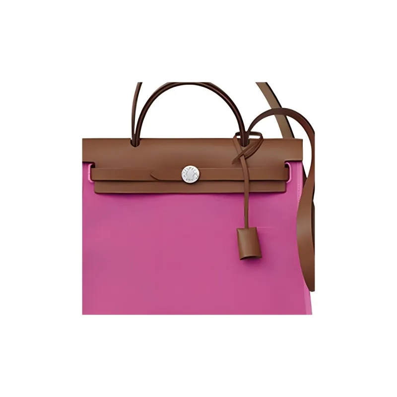 HERMES Herbag Zip Canvas Crossbody Bag Regular Women's Magnolia Pink/Light Tawny-3