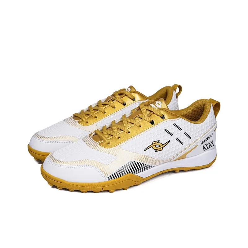 ATAY Soccer Shoes Men Low Top White Gold/Red/Black Neon Yellow/Dark Blue Neon Yellow-2
