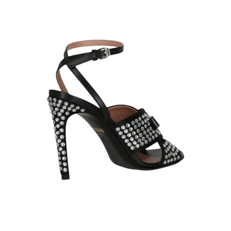 MOSCHINO One Strap Sandals 9.5cm Women's Black-5