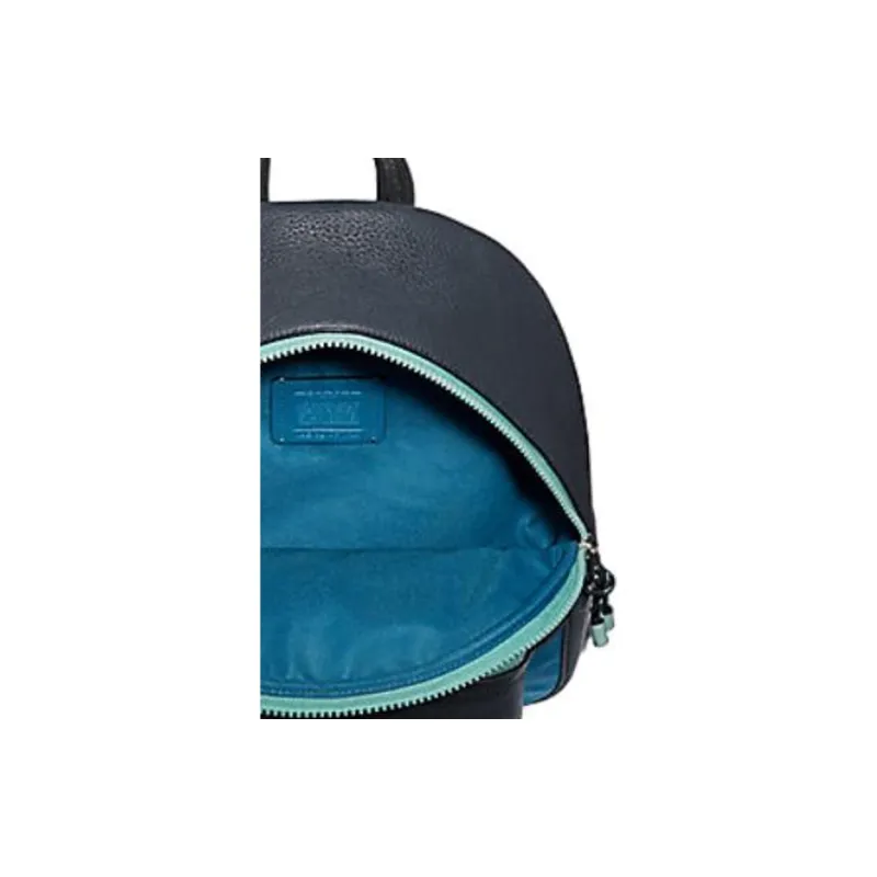 COACH Charlie Nylon And Leather Backpack Medium Size Unisex Blue-3
