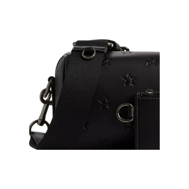 COACH Smooth Calf Leather Shoulder Bag, Crossbody Bag Mini Men's Black-3