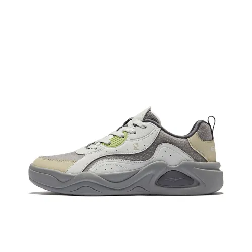 Erke Cloud Book Wear Resistant Slip Resistant Low Top Skateboard Shoes Men's Medium Gray White Dew Gray
